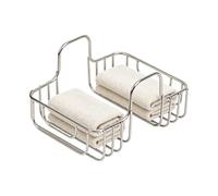 Spugna Holder, in acciaio resistente e resistente ai raggi UV, 17,2 x 13,5 x 9,7 cm, per cucina e sapone per dishcloth Brush Storage Drain Drying Home RV Apartment Countertop Washing Use