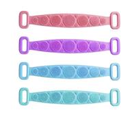 Spugna in silicone per doccia per corpo, confezione da 4 pezzi, detergente | Spazzola per il corpo del bagno del silicone per la stanza della palestra di viaggio collo braccia bambini uomini donne bagno
