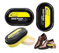 Spugna lucida in pelle, spugna per la pulizia delle scarpe in pelle, spazzola in spugna polacca double face per scarpe, strumento per la cura della pelle spugnosa per area di lavoro, viaggi, viaggi