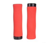 Spugna morbida e plastica, con anello di bloccaggio in alluminio, impugnature per manubrio di mountain bike, design ergonomico antiscivolo per barre MTB da 22,2 mm (rosso)