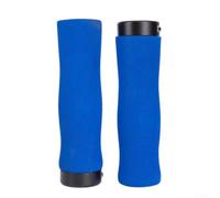 Spugna morbida e plastica, con anello di bloccaggio in alluminio, impugnature per manubrio di mountain bike, design ergonomico antiscivolo per barre MTB da 22,2 mm (blu)
