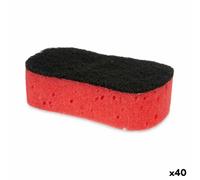 Spugna Nero Rosso Schiuma Fibra abrasiva 7,3 x 4 x 12,3 cm [40 Unità]