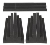 Spugna Pannello Acustico Trapezoidale 6 Pezzi Nero | Riduzione della Riverberazione, Base Antiscivolo, Installazione Semplice, per Sale Vocali e Gaming Room
