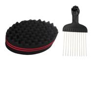 Spugna Per Capelli Ricci - Fori Neri In Schiuma Ad Alta Densità Su Entrambi I Lati, Spazzola Per Definire Acconciature Afro, Accessorio Per Volume | Attrezzatura Ergonomica Per Texturizzare I