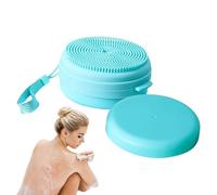 Spugna per il corpo in silicone, luffa da donna, design leggero 2 in 1, 8,9 x 8,3 cm, antiscivolo, consistenza morbida, ideale per bagno, doccia e routine