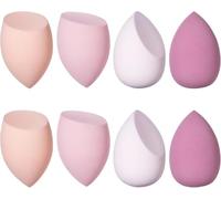 Spugna per il trucco, set di 8 uova di bellezza, adatte per fondotinta trucco, cipria, liquido, ecc., spugna facciale ha 3 forme