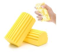 Spugna per Pulizia Umida Spolverino, Magico Damp Clean Duster Sponge Spugna Riutilizzabile per La Pulizia per Tende di Pulizia Domestica Duster, Vetro, Basamenti, Specchi, Finestra (2pz Giallo)