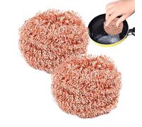 Spugne abrasive in rame | Rimozione del grasso in metallo nobile,Utensili per la pulizia multifunzionali Spazzola abrasiva per lavelli piano cottura forno cappa aspirante fornello