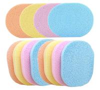 Spugne facciali compresse, 12pc spugne facciali assorbenti morbidi PVA, scrubber viso riutilizzabili da 3, 4x4, 3 pollici per pulizia, esfoliante, compresso, per la pulizia