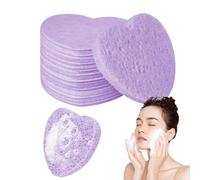 Spugne facciali compresse a di cuore, spugne compresse a di cuore, 50 pezzi, spugne spa naturali per il viso, per la pulizia quotidiana del viso