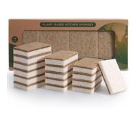 Spugne naturali per piatti, confezione da 16, biodegradabili, compostabili, in cellulosa e cocco, non graffiano
