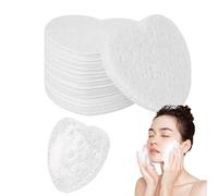 Spugne per il viso a forma di cuore, 50 spugne cosmetiche naturali a forma di cuore per la rimozione del trucco, pulizia quotidiana del viso, spugne delicate per la cura della pelle, morbide e