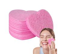 Spugne per il viso a forma di cuore - pad di bellezza estetici da 50 pacchetti, strumenti di rimozione del trucco morbido naturale | Spugna per la pulizia del viso quotidiana, accessorio per spa delic