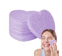 Spugne per il viso compresse a forma di cuore, 50 pezzi, spugne per cosmetici naturali, spa, spugne per il viso a cuore, per la rimozione del trucco, pulizia quotidiana del viso