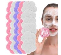 Spugne per la pulizia della pelle - 30 pezzi tamponi naturali a forma di fiore compresse riutilizzabili | tamponi esfolianti facciali - per trucco pelle sensibile estetista