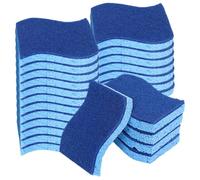 Spugne per piatti in pasta di legno, 24 pezzi Spugne per pulizia extra spesse antigraffio 4, 3x2, 8x0, 8 pollici, Cucina ad alta assorbenza per uso domestico e commerciale (Blu)