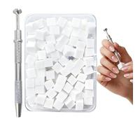 Spugne per unghie, 100 pezzi, strumenti di bellezza e quadrati, con penna a sfera, strumento per l'applicazione sulle unghie, per uso domestico, viaggi, matrimoni, feste, vacanze e diario
