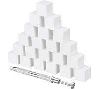 Spugne per Unghie 50 Pezzi Bianche per Effetti Sfumati Manicure | Impugnatura Antiscivolo, Texture Morbida in Lattice, Pinza in Acciaio Inox a Quattro Punte
