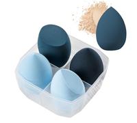 Spugnette per il trucco, 4 spugne di bellezza multicolore in lattice per trucco, taglio diagonale, perfetta applicazione di cosmetici liquidi, crema e cipria
