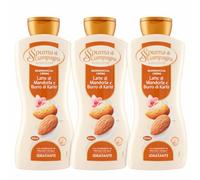 Spuma di Sciampagna Bagnodoccia Crema Latte di Mandorla e Burro di Karité, 3 Flaconi da 650 ml, Idratante, PH Neutro, Formula con Ingredienti di Origine Naturale