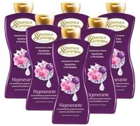 Spuma di Sciampagna Bagnodoccia Crema Rigenerante Ametista e Orchidea, 650ml, Confezione Multipla (6)
