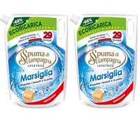 Spuma di Sciampagna - Detersivo Lavatrice Concetrato, Sapone di Marsiglia, Formula Concentrata Efficace Anche a Freddo, Igienizzante con 93% di Ingredienti Biodegradabili - 1305 ml, 29 Lavaggi