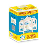 Spuma di Sciampagna - Detersivo Lavatrice Marsiglia 3x1215ml 81 Lavaggi | detersivo lavatrice, profumo di Marsiglia, pulisce efficacemente, riduce i segni del tempo, formato super offerta