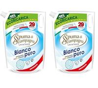 Spuma di Sciampagna Ecoricarica Detersivo Lavatrice Bianco Puro 29 lavaggi - 1305 ml (Confezione da 2)
