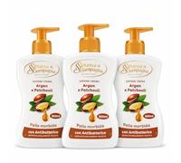 Spuma di Sciampagna Sapone Crema Argan e Patchouli, 3 Flaconi con Dosatore, 300ml, Detergente Mani Delicato, Pelle Morbida e Profumata