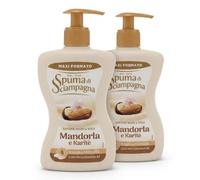 Spuma di Sciampagna Sapone Liquido Mani e Viso Mandorla e Karitè, Maxi Formato 430 ml, 2 Pezzi