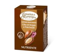 Spuma di Sciampagna - Saponetta Fragranza Argan e Patchouli, con azione Igienizzante e Antibatterico di Origine Naturale, Dermatologicamente Testato - 90g