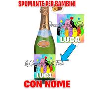 Spumante Analcolico PERSONALIZZATO CON NOME BARBAPAPà PER BAMBINO tavola complea