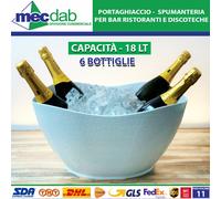 Spumantiera Porta Bottiglie SAN 18 LT Bianco Nero trasparente 47 x 30 x H 24 Cm