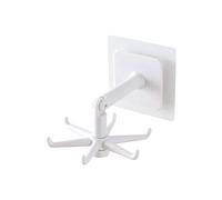Spunklad Gancio pieghevole girevole a 360° per utensili da parete, 6 artigli, ganci per cucina, bagno, adesivo ABS (bianco)