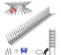 Spuntoni anti-martora, anti-procione e anti-martora, adatti per soffitte, grondaie, balconi, case e giardini; spuntoni anti-piccione in acciaio inossidabile, tagliabili su misura (200 cm)