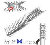 Spuntoni anti-martora, anti-procione e anti-martora, adatti per soffitte, grondaie, balconi, case e giardini; spuntoni anti-piccione in acciaio inossidabile, tagliabili su misura (400 cm)