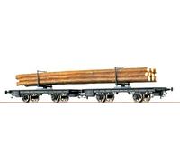 Spur H0 Brawa 47721 Doppeleinheit Langholzwagen Della Drg, Epoca Ii, Nuovo Ovp