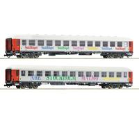 Spur H0 Roco 6200099 - Set Di 2 Pezzi: Vagoni Passeggeri, Snälltåget Nuovo OVP