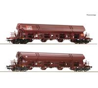 Spur H0 Roco 77036 Set 2 Pz: Vagone Con Tetto Ribaltabile, DB Nuovo OVP