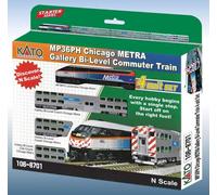 Spur N - Set Chicago Metra Diesellok + 3 Wagen - 106-8701 Neu