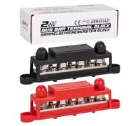 Spurtar Blocco di Distribuzione dell'alimentazione con 4x M10 Bulloni e 6x M4 Viti 12V 24V 48V 250A Busbar per Auto Camion Camper Barca Rimorchio