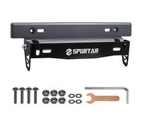 Spurtar License Plate Frames, Adjustable Front Car License Plate Holder Includes Screws and Nuts (Black)