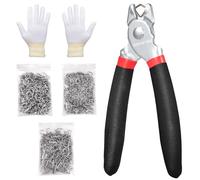 Spurtar Pinze per anelli di porco dritti con 360 pezzi 3/4” 1/2” 3/8” a molla porco in acciaio A3 Kit di pinze per anelli di porco per recinzioni di animali animali gabbie di rete