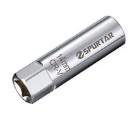Spurtar Presa per Candela da 14 mm, Parete Sottile a 12 Punti, Clip a Molla da 3/8", Strumento per la Rimozione Della Candela, Compatibile con Chiave per BMW Mini, Moto, Auto, SUV, Mercedes, Nissan