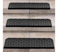 Spurtar Set di Scala 3 Gradini Antiscivolo per Tappeti, Strisce Antiscivolo per Scale Esterni, Tappeto Gomma Scala Adatte per Interni, Ideali per Scale in Legno, Marmo e Pietra, 76 x 25 cm