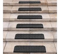 Spurtar Set di Scala 6 Gradini Antiscivolo per Tappeti, Strisce Antiscivolo per Scale Esterni, Tappeto Gomma Scala Adatte per Interni, Ideali per Scale in Legno, Marmo e Pietra, 76 x 25 cm