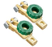 Spurtar Stacca Batteria 12 V o 24 V 2PZ Interruttore per Disconnessione Della, Morsetti Batteria Auto Isolatore Con Manopola Verde per Auto Barca Camion Veicoli Trattore, Manopola Verde