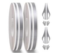 Spurtar Strisce Adesive Moto e Auto - Nastro Decorativo Filetto 5mm con Spazi 2.5mm, 19.6m - Adesivo per Decorazioni Carrozzeria,Grigio