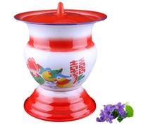 Sputacchiera Tradizionale in Metallo per Matrimoni e Feste, Vaso da Camera Portatile per Campeggio e Vanlife, Secchio Pipì Notturno con Maniglia Ergonomica, Orinatoio in Metallo Facile da Pulire(C)