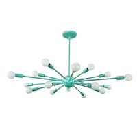 Sputnik Atomic Starburst Lampadario Verde Schiuma di Mare Metà Secolo Moderno 18
